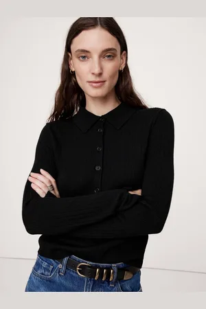 Banana Republic Merino Wool Ribbed Polo JumperL