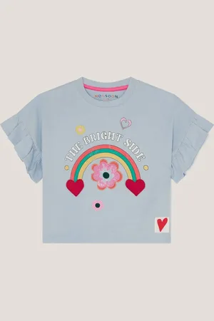 Monsoon The Bright Side Frill 100% Cotton T-Shirt146152cm