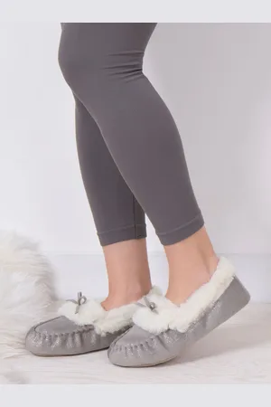 Totes Ladies Sparkle Winter Moccasin Slippers