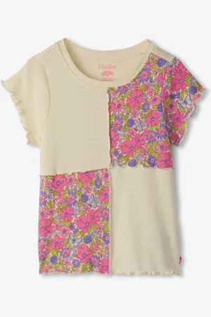 Hatley Cream Groovy Flowers Patchwork T-Shirt9298cm