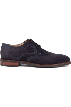 JONES BOOTMAKER Blue Longwood Suede Derby Brogues