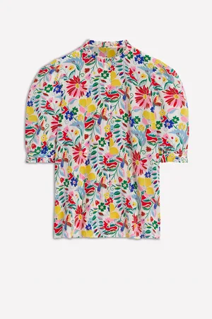 Boden Frill Detail Silk Top36