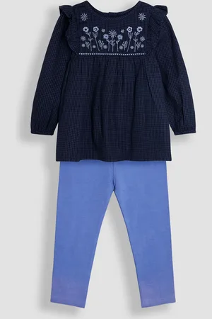 JoJo Maman Bébé Embroidered Frill Blouse And Leggings Set5 - 6 år (110 - 116cm)