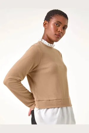 Roman Frill Neck Contrast Jersey Top44