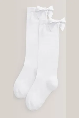 Next Cotton Rich Sløjfe Knee High School Sokker 2 PakkeUK 12.5 - 3.5