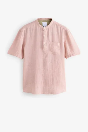 Next Cotton Linen Blend Short Sleeve ShirtL