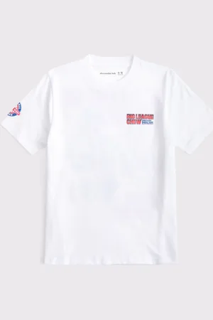 Abercrombie & Fitch Back Graphic Baseball White T-Shirt122128cm