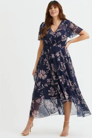 Scarlett & Jo Tilly Batique Print Angel Sleeve Sweetheart Dress44