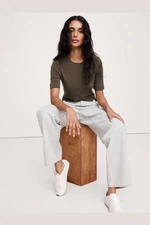 Banana Republic Luxe Uld-Blend Albue-ærmet TopX-Small