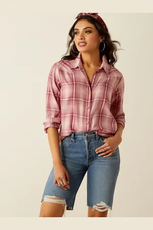 Ariat Blå Billie Jeans Western Dobby 100% Bomuld SkjorterX-Small