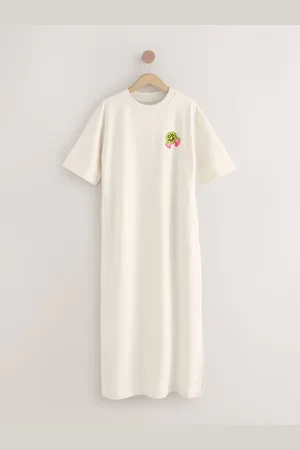 Next Kortærmet Rund hals Jersey Back Graphic Midi Kjole