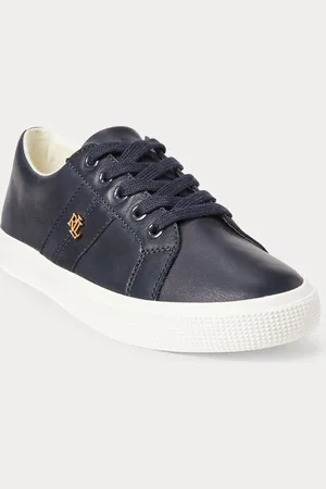 Ralph Lauren Navy Janson II Nappa Leather Sneakers
