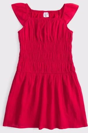 Abercrombie & Fitch Ruched Frill Shoulder Mini Kjole134140cm