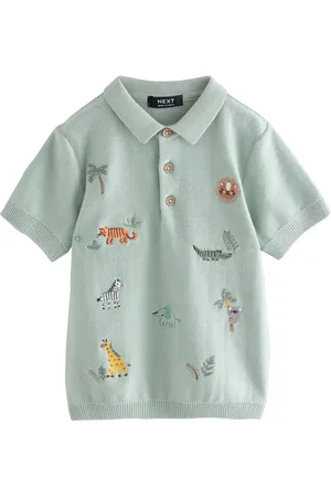Next 100% Bomuld Strikket Kortærmet Broderet Polo-skjorter (3mdr.-7år)6874cm