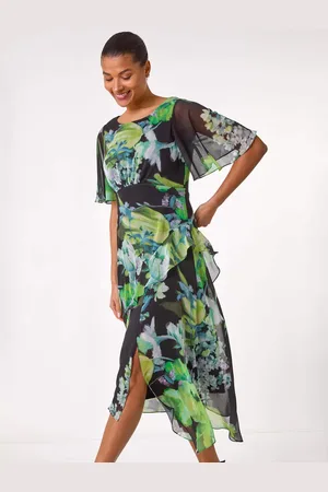 Roman Botanical Floral Frill Dress40