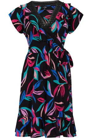 Pour Moi LENZING ECOVERO Viscose Crinkle Frill Wrap Beach Dress40