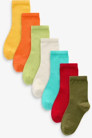 Next Cotton Rich Plain Socks 7 PackUK 3 - 5.5 Jnr.