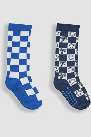 JoJo Maman Bébé 2-Pack Checkerboard Socks116122cm