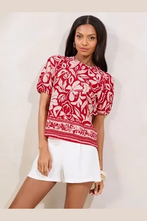 Lipsy London Printed Puff Sleeve Blouse34