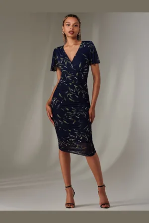 Jolie Moi Angel Sleeve Ruched Bodycon Kjole44