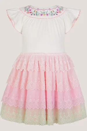 Monsoon Floral Embroidered Tiered Disco Dress98104cm