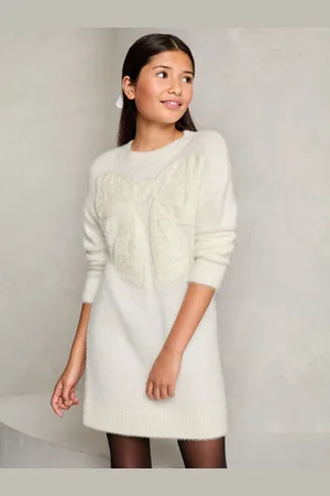 Lipsy London Knitted Bow Embroidered Dress (5-16yrs)7 år (122cm)
