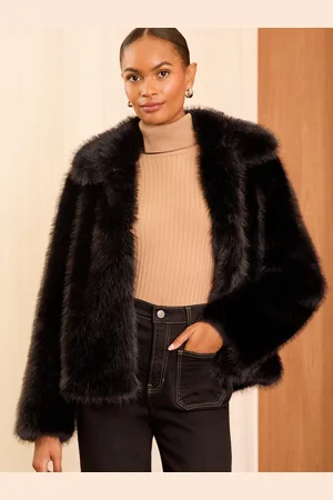 Love & Roses Faux Fur Collared Coat