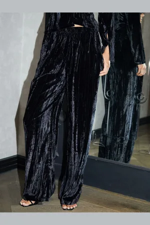 Threadbare Rynket Velvet Brede bukseben Bukser44