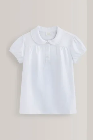 Next Cotton Stræk Pretty Collar School Jersey Top (3-14år)12 år (152cm)