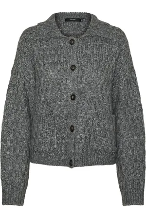 VERO MODA Long Sleeve Polo Neck Knitted Textured Cardigan42