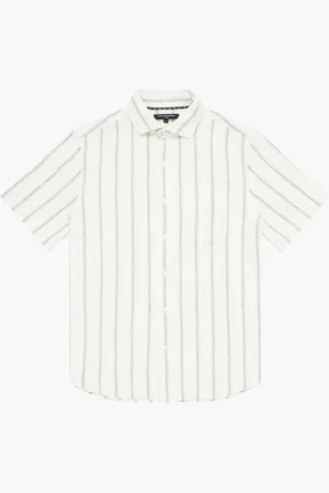 French Connection 100% Cotton Stribet Kortærmet Brystkasse / skrin Pocket Button Up SkjorterX-Large