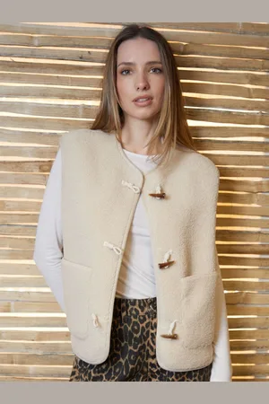 Threadbare Toggle Fleece Borg GiletL