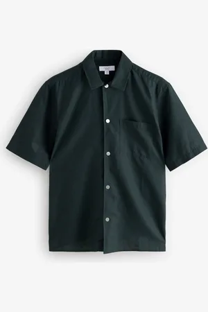 Next Cotton Linen Blend Short Sleeve ShirtM