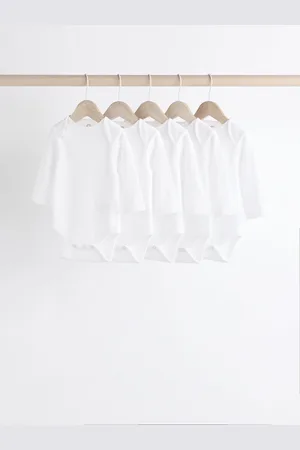 Next Long Sleeve Rib 100% Cotton Baby Bodysuits 5 Pack6 - 9 måneder (68 - 74cm)