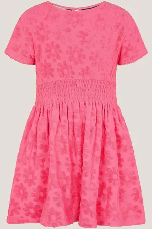 Monsoon Floral Print Terry 100% Cotton Dress152158cm