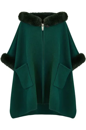 Yumi Cape med Luxe imiteret pels og foring PonchoS-M