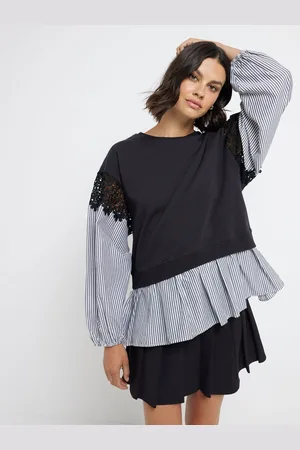 River Island Shirt Hem 100% Cotton SweatshirtS
