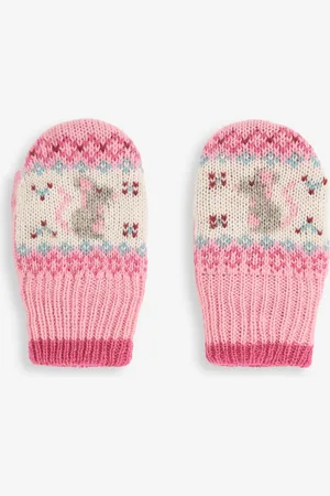 JoJo Maman Bébé Mouse Fairisle Pattern Mittens3 - 6 år (98 - 116cm)