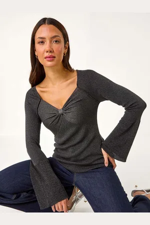 Roman Sweetheart Neck Ruched Knit Jumper48