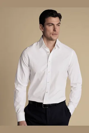Charles Tyrwhitt Slim Fit Non Iron Poplin 100% Bomuld Skjorter43cm R (UK 17 R)
