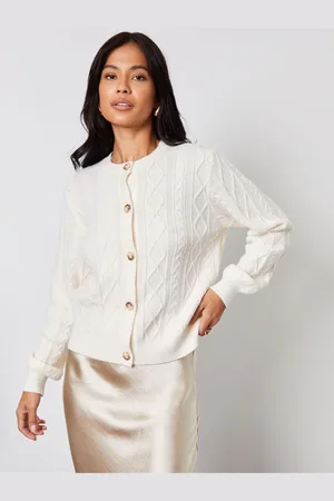 Threadbare Rund hals Cable Knit Cardigan36