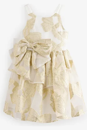 Ted Baker Gold/White Bow Occasion Dress9 år (134cm)
