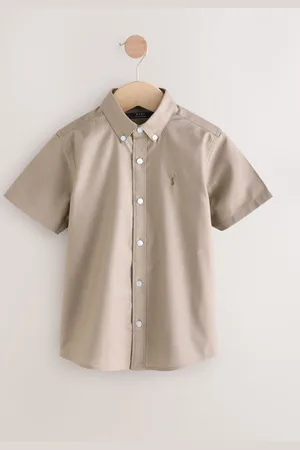 Next Kortærmet Cotton Rich Oxford skjorte (3-16år)122128cm