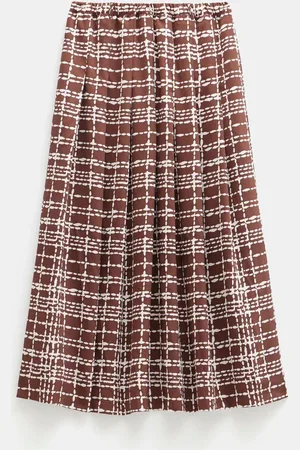 Hush Puppies Pleated Satin Midi Twill Skirt34