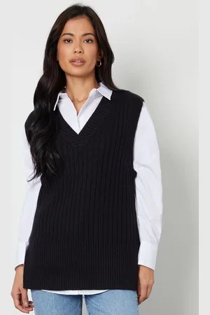 Threadbare Ribstrikket vest med v-udskæring42