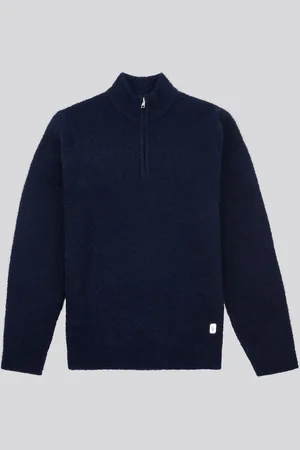 U.S. Polo Assn. U. S. Polo Assn. Mens Boucle Knit Funnel Neck Polo ShirtL