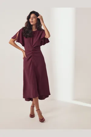 Next Kortærmet Ruched Midi Kjole40høj