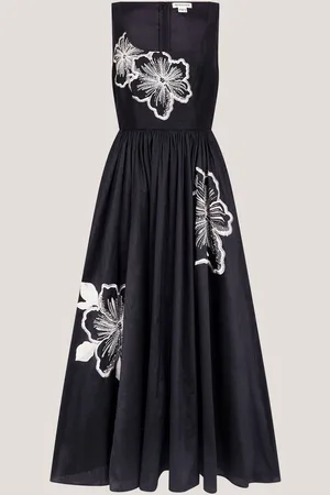 Monsoon Sophie Embroidered Fit & Flare Midi Dress36