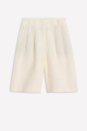 Boden Pleat 100% Linen Wide Leg Shorts42