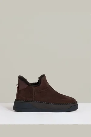 Reiss Sylvie Shearling-Lined Suede Ankle Boots